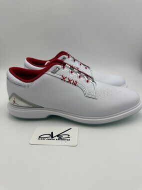 Size 12 - $195 Jordan ADG 5 Wide 'White Fire Red' Golf Shoes